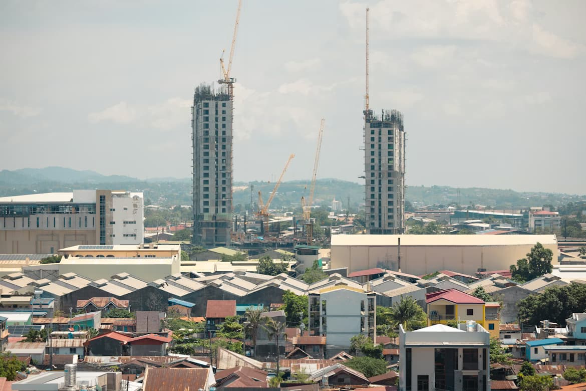 Modern residential apartment building after redevelopment