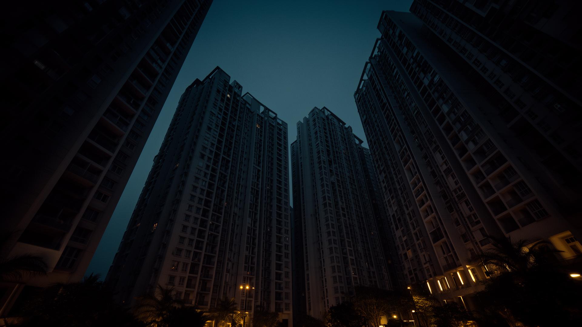 Modern Navi Mumbai high-rise towers at twilight